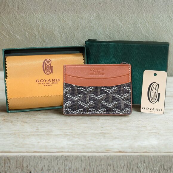 Saint Sulpice Card Holder - Black & Tan | Designer Luxury | Made in France - Picture 1 of 6